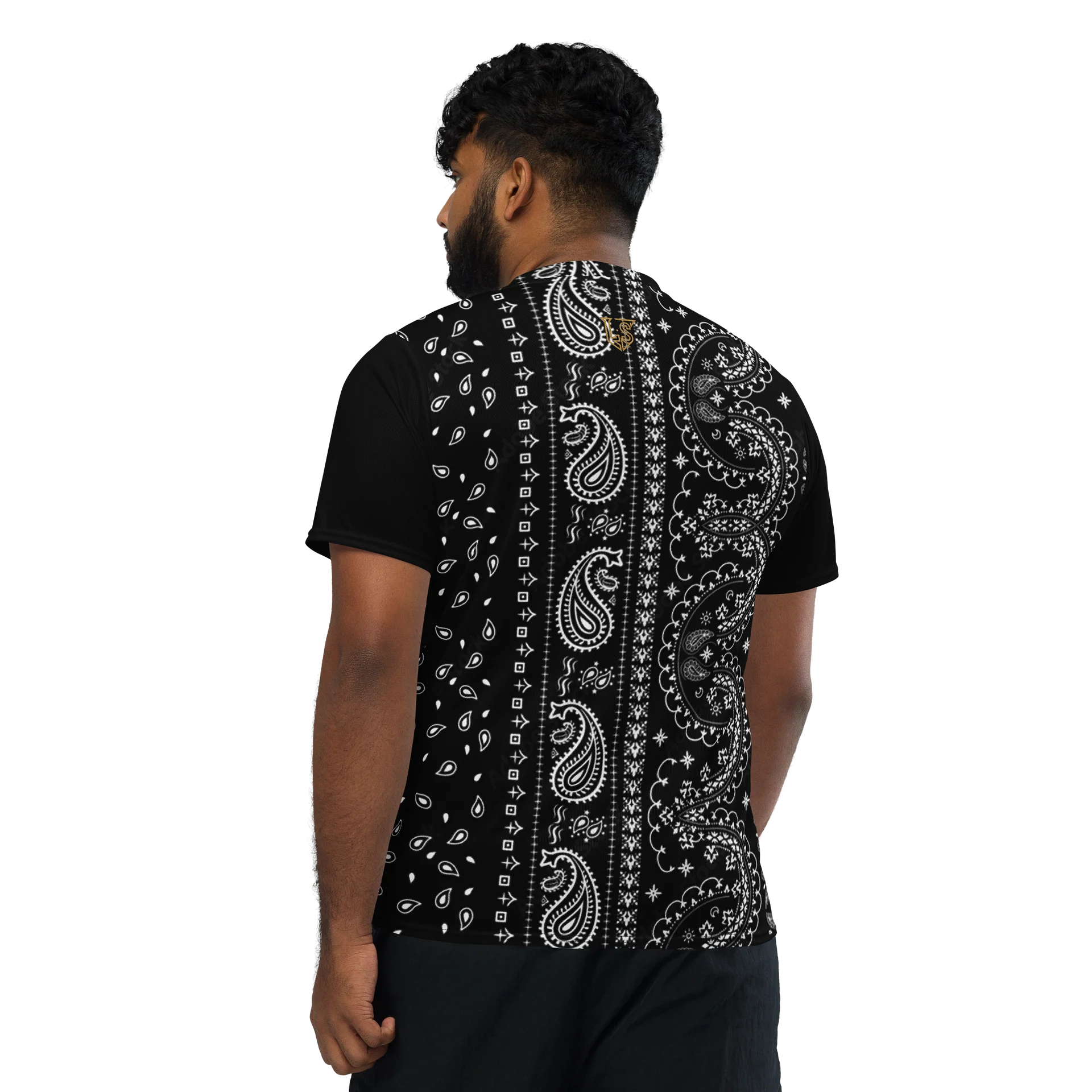 Lafate Store Designer Print Shirt Black Vertical Paisley-Plan Your Work product image (2)