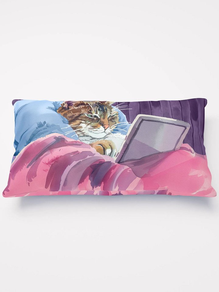 21st Century Digital Cat – Fun Feline Throw Pillow product image (2)