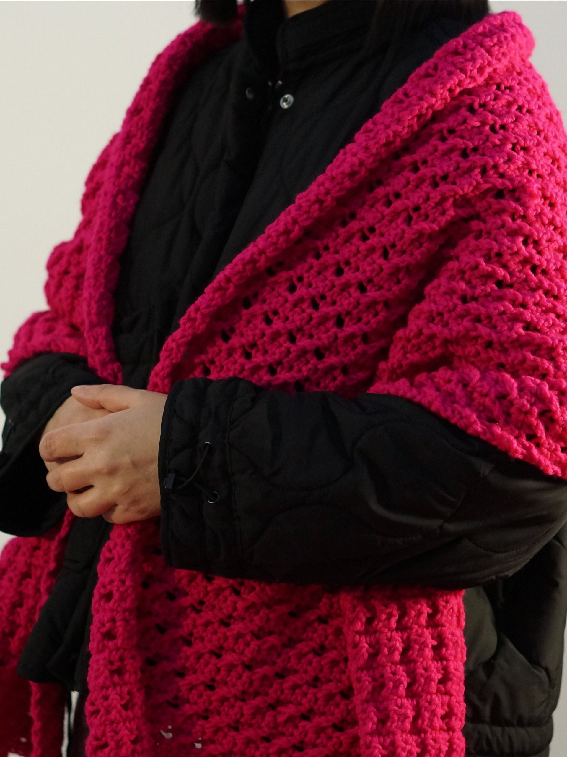 Cross stitch rectangular shawl crochet pattern product image (1)