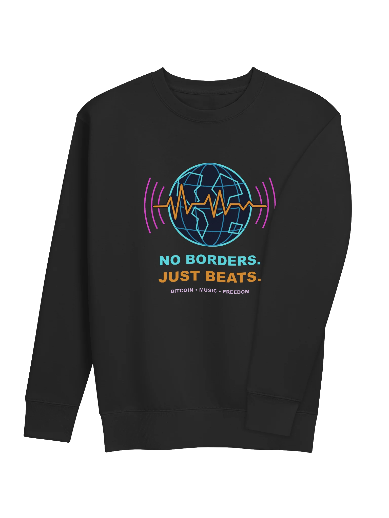 No Borders. Just Beats. Bitcoin Crewneck Sweatshirt product image (15)