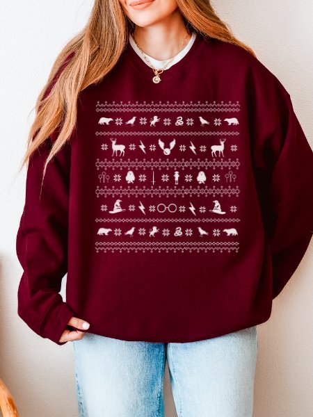 Magical School Ugly Christmas Sweater Cozy Minimalist Sweatshirt product image (1)
