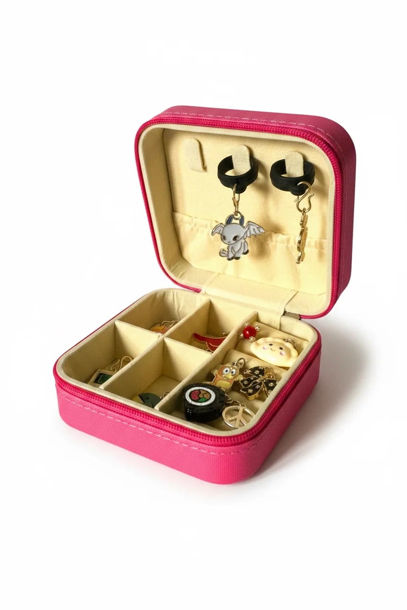 Whinny Winners Charm Box | Braid, Bridle & Crop Charm Organizer | Hot Pink Zip Travel Case product image (3)