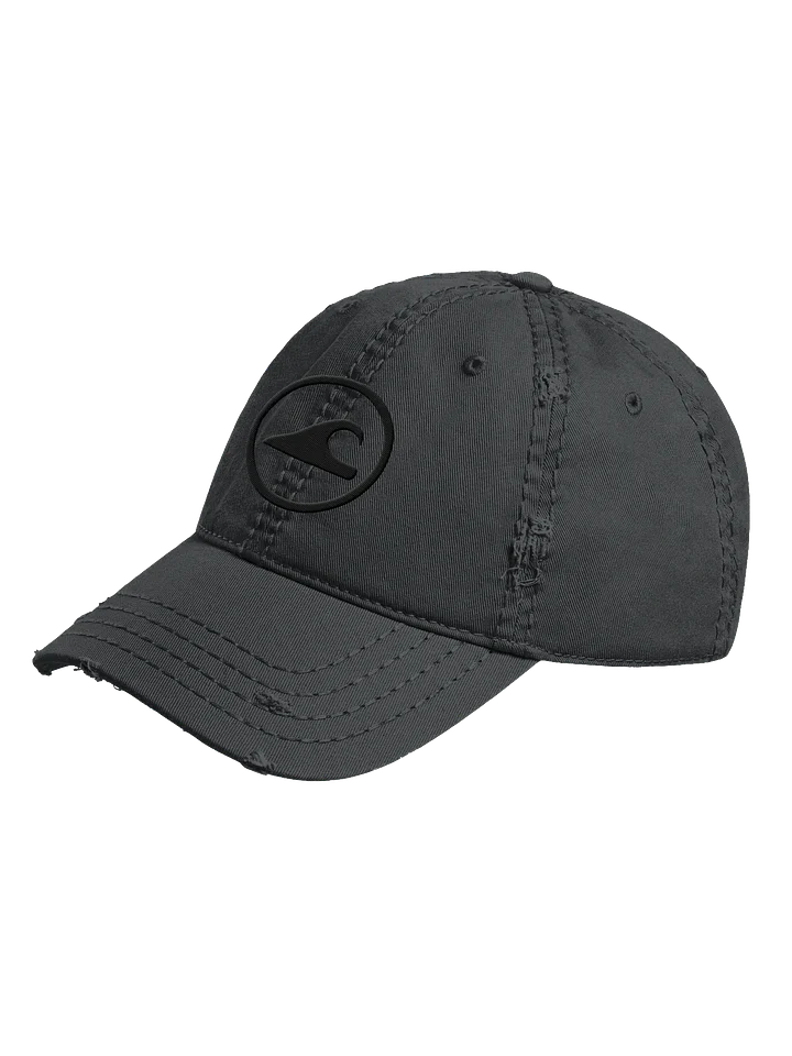 Embroidered Wave Rider Otto Distressed Dad Hat (Blackout) product image (2)