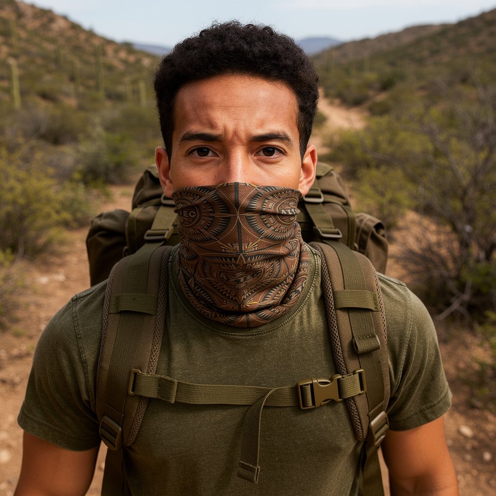 Aztec Nomadic Neck Gaiter - Ancient Geometry 01 product image (7)