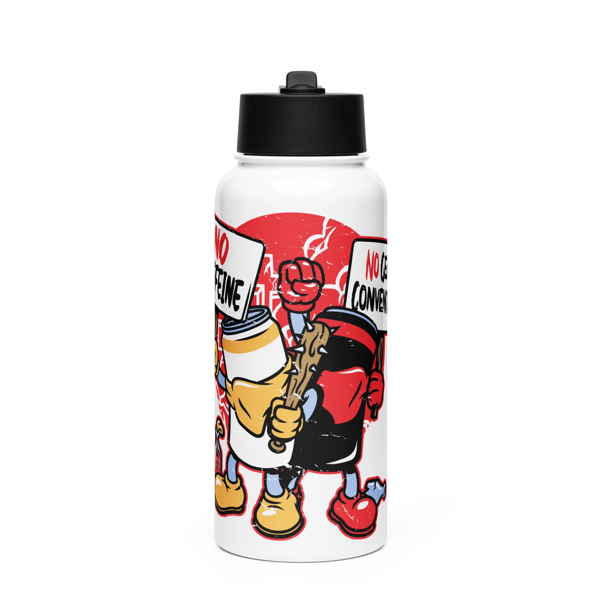No Caffeine No Geneva Conventions Water Bottle product image (1)