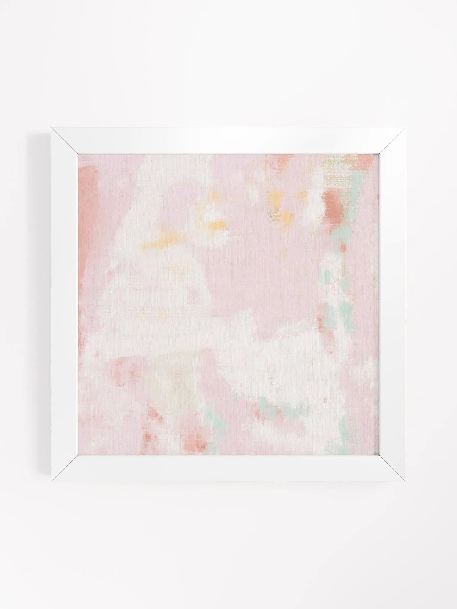 Square Abstract Painting Print Pink and White Blush Pink Wall Art Print product image (42)