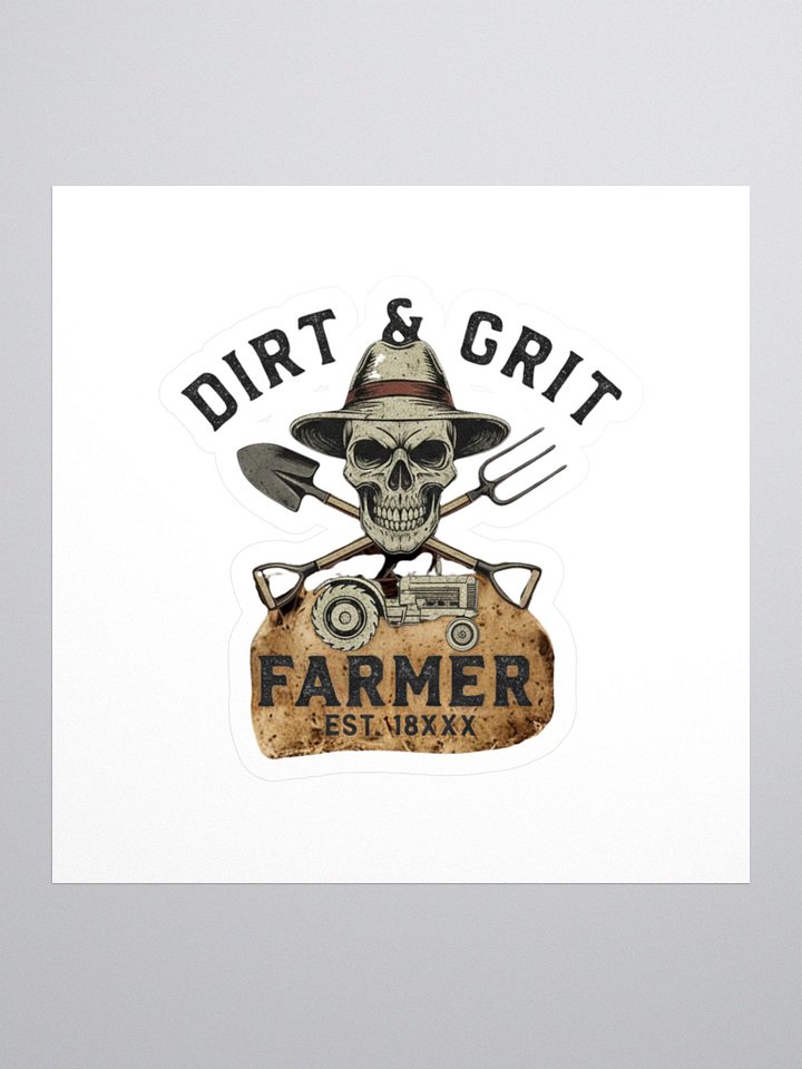 Dirt & Grit Farmer Skull Kiss Cut Stickers product image (1)