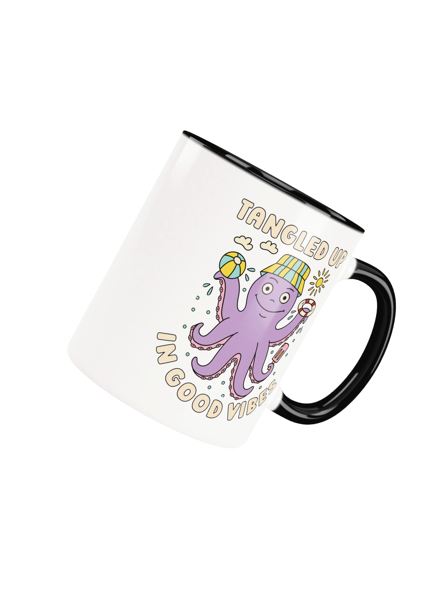 Tangled Up In Good Vibes Cute Silly Funny Octopus Mug product image (4)