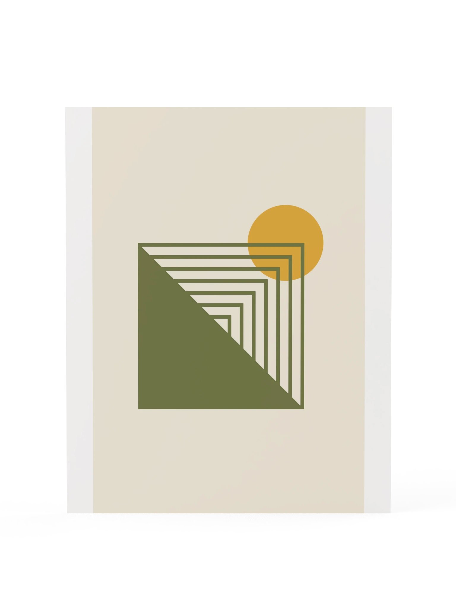 Mustard Sun Geometric Print | Retro Bathroom Wall Art product image (3)