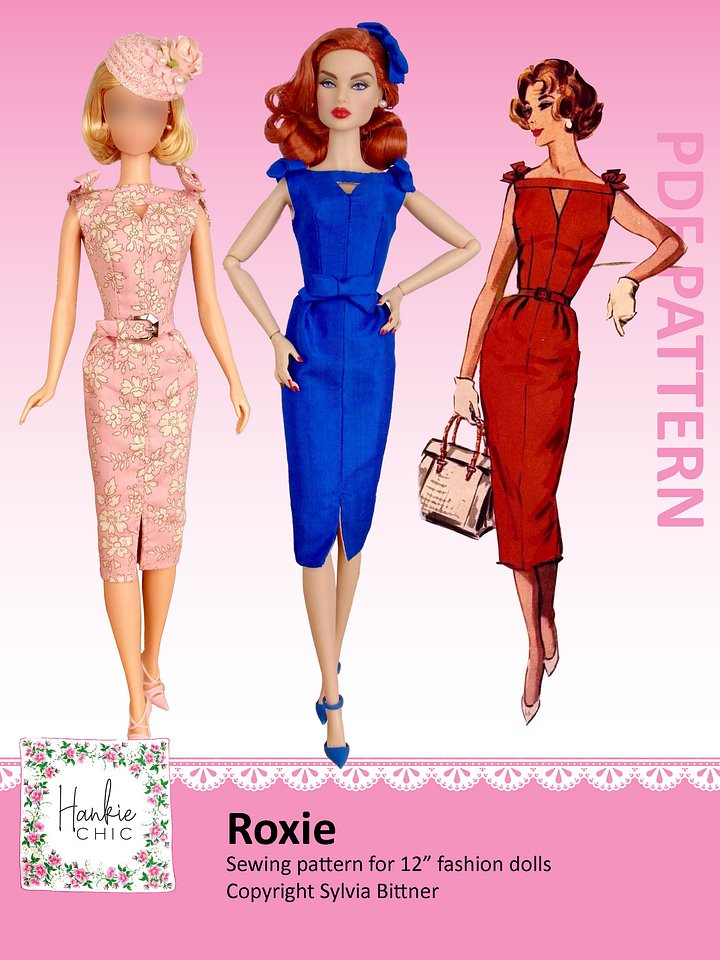 Roxie sewing pattern for 12" fashion dolls product image (1)