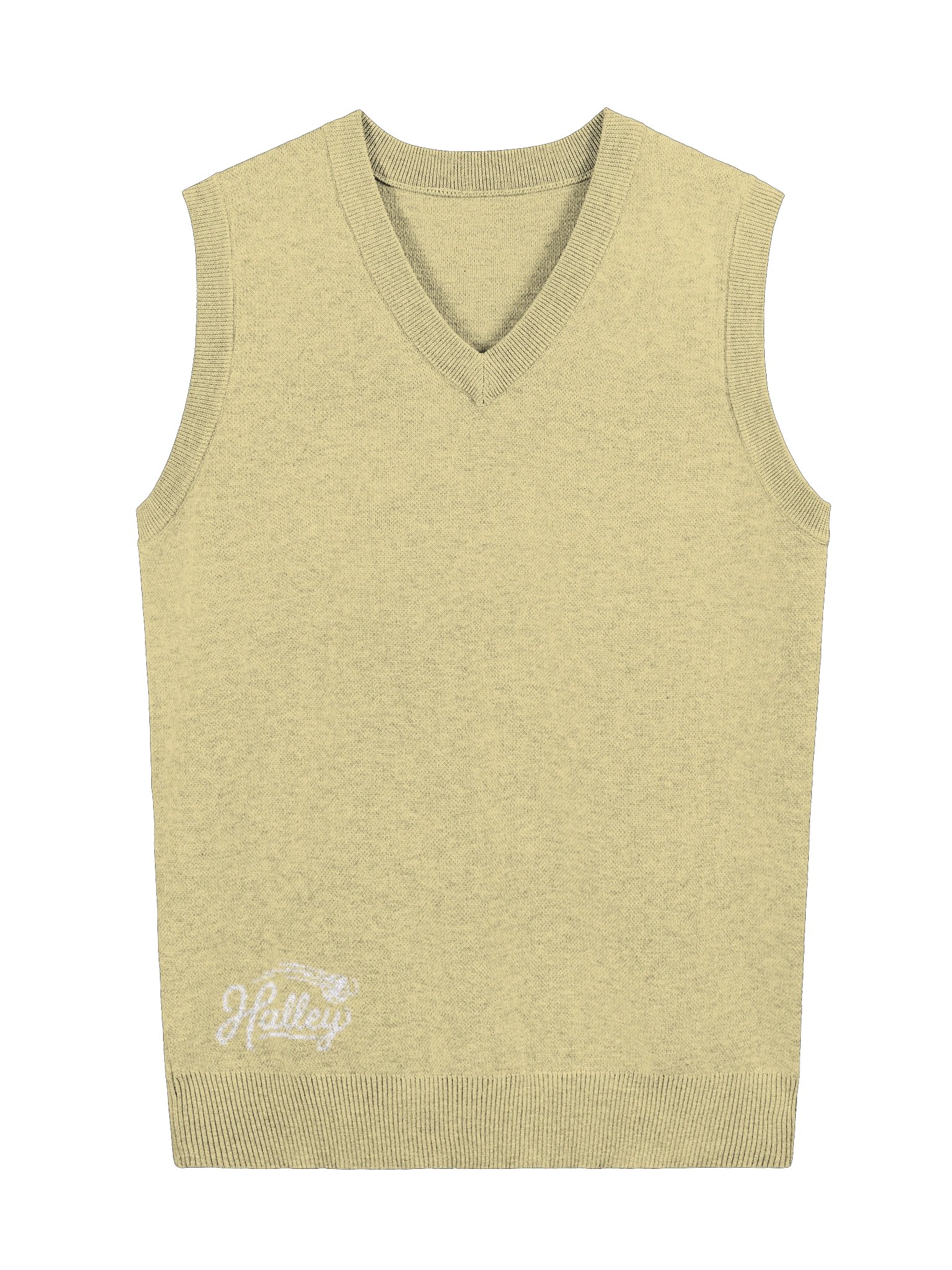 Yellow Knitted V-Neck Vest product image (2)