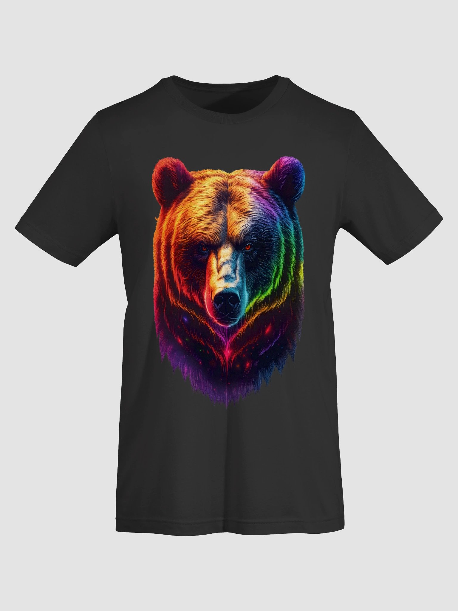 Pride Rainbow Bear Face - LGBTQ Bear in Neon Cosmic Colors T-shirt product image (7)