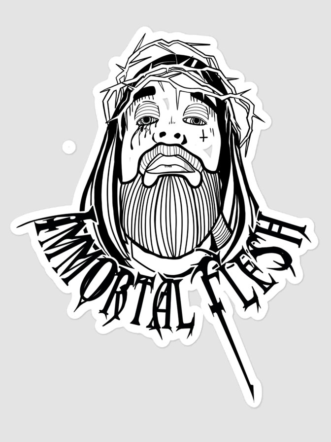 Immortal Flesh Sticker (Black) product image (1)