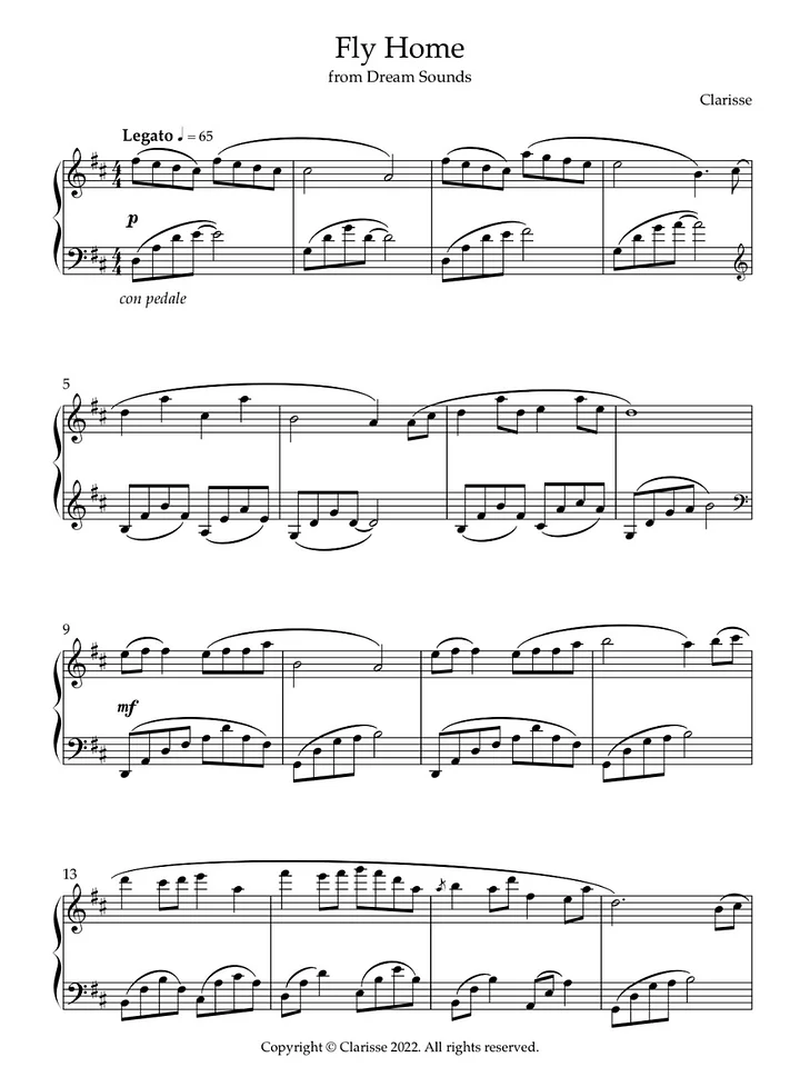 Fly Home - Sheet Music product image (1)