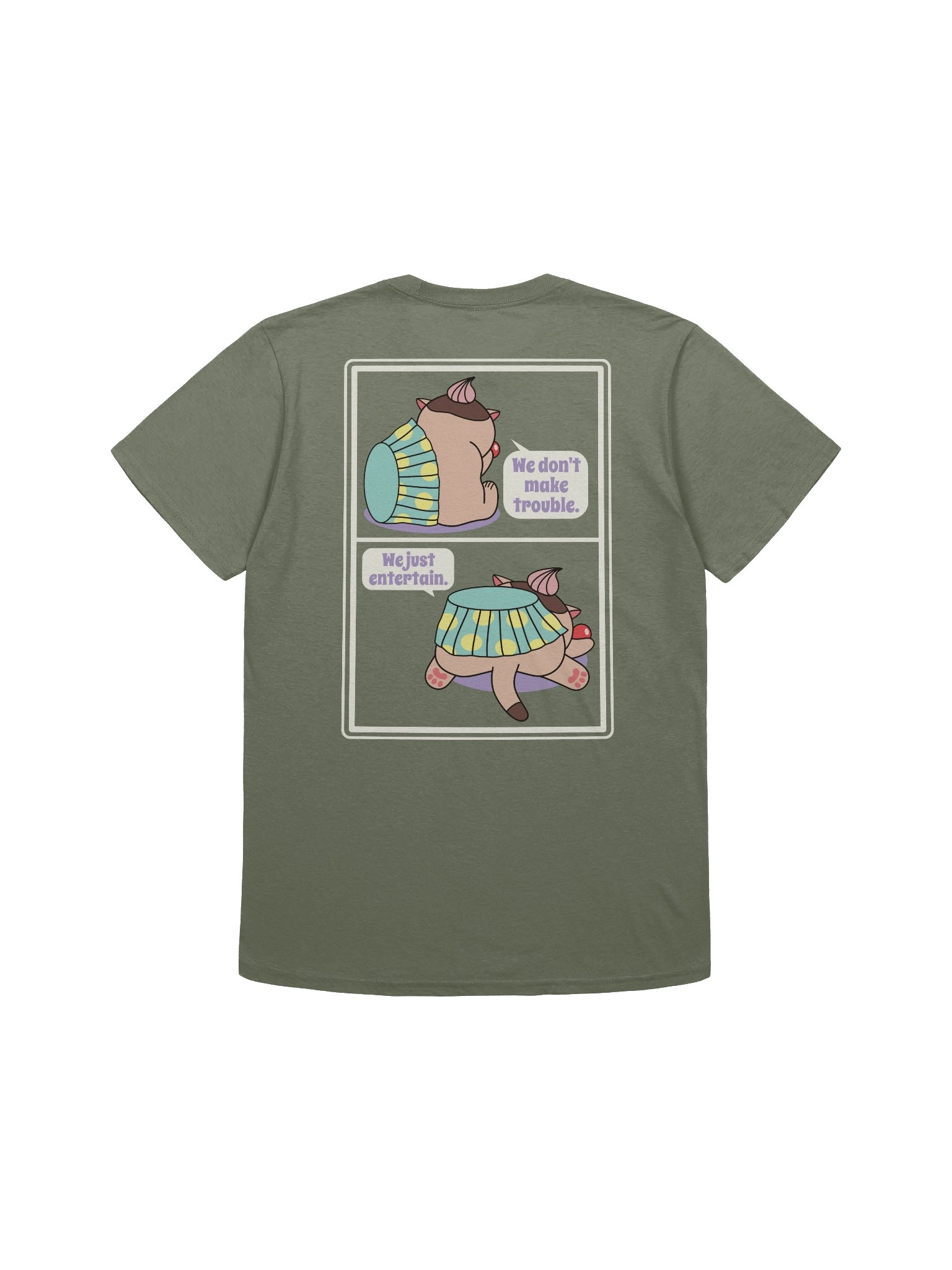 Sweet Trouble (Cupcake Cat - Left Chest and Back Prints) - Unisex Adult Super Soft Lightweight T-shirt product image (3)