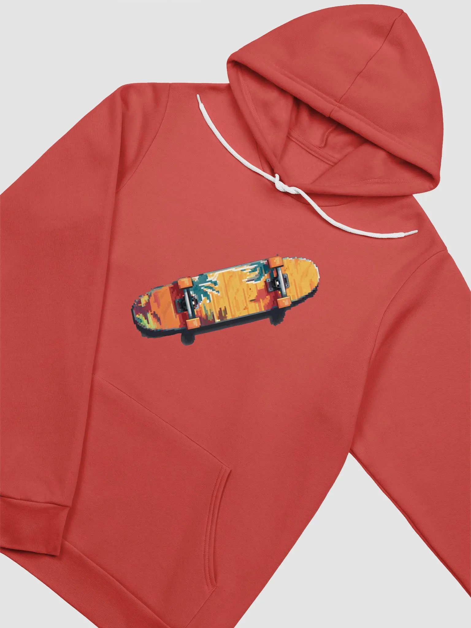 Pixelated Skateboard Hoodie red product image (3)