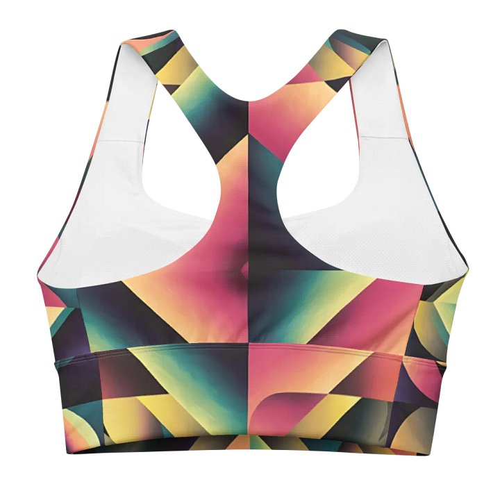 Abstract Lithographic Pattern Design Longline Sports Bra - V7 product image (1)