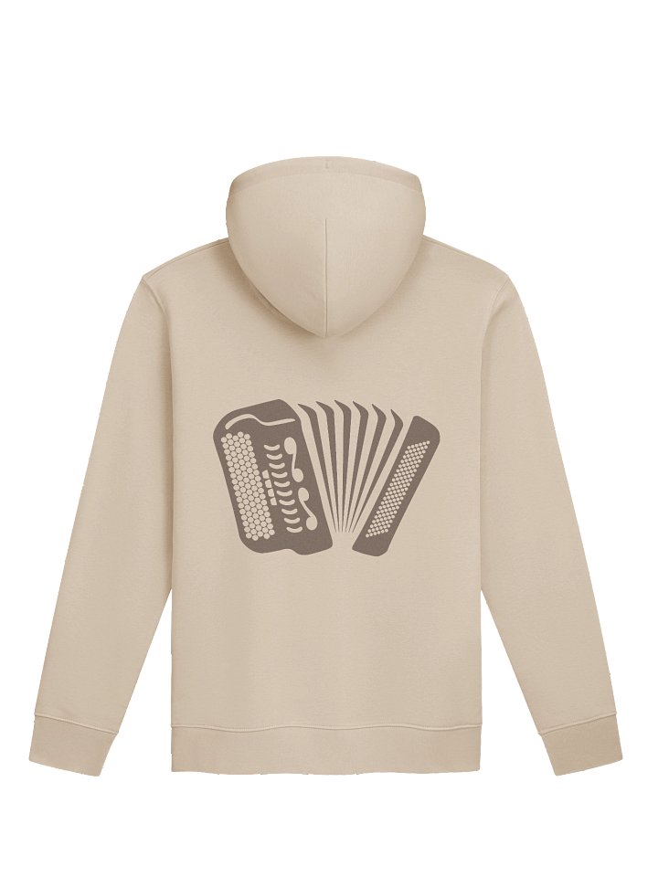 Haitari-huppari isolla selkäkuvalla / accordion hoodie with a big back print product image (2)