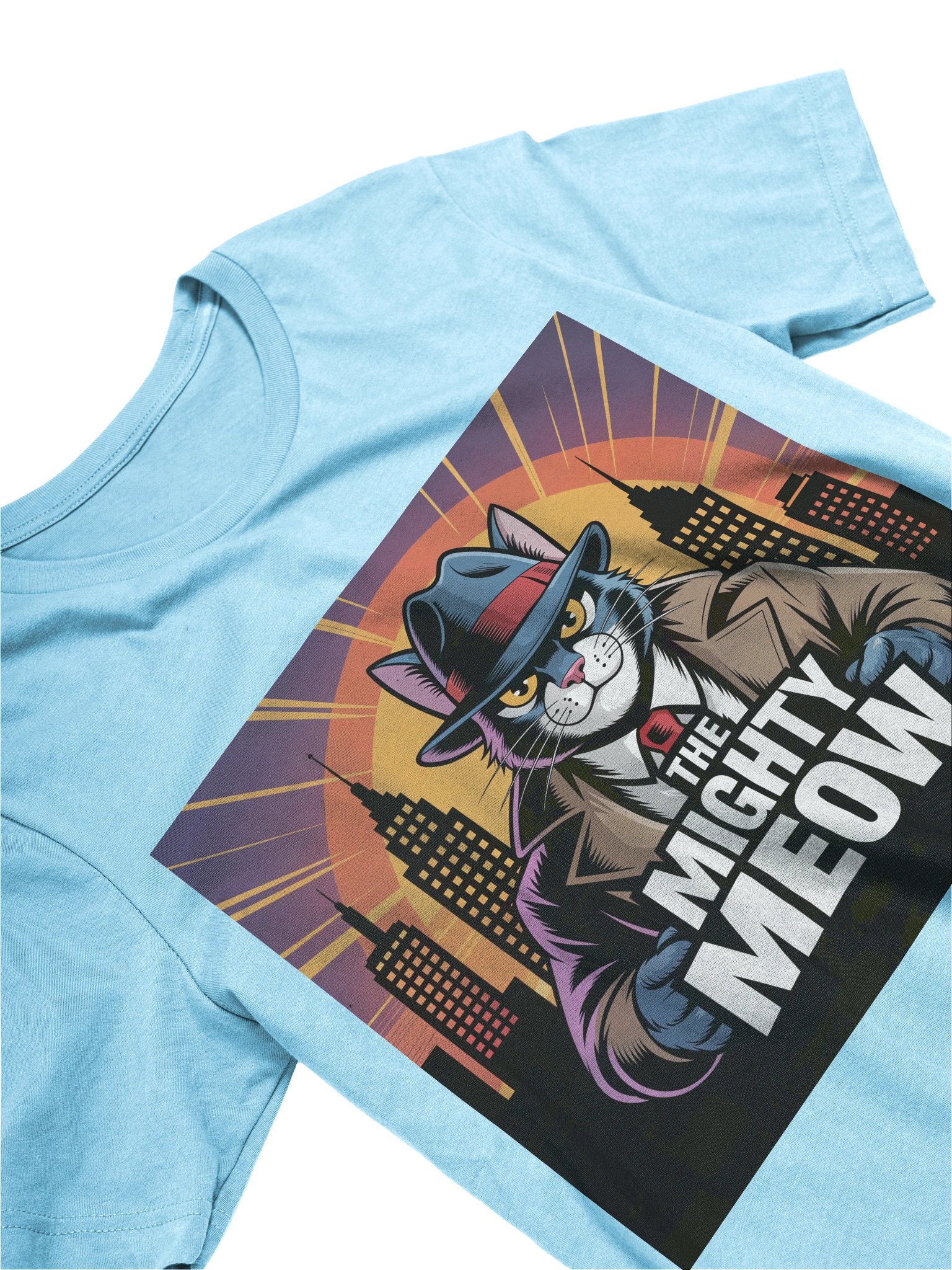 The Mighty Meow Trench Coat Cat T-Shirt product image (13)