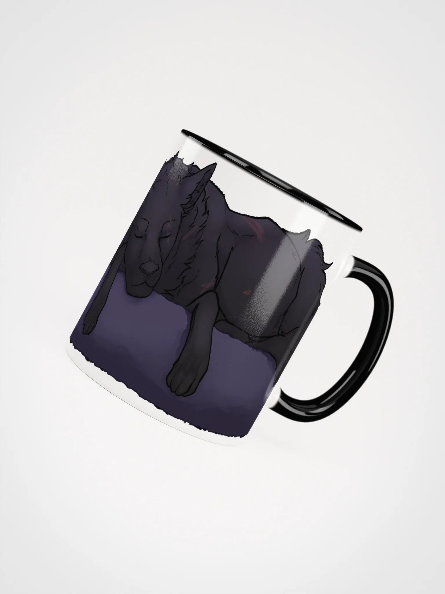 "The Slumbering Wolf" Colored Ceramic Mug product image (4)