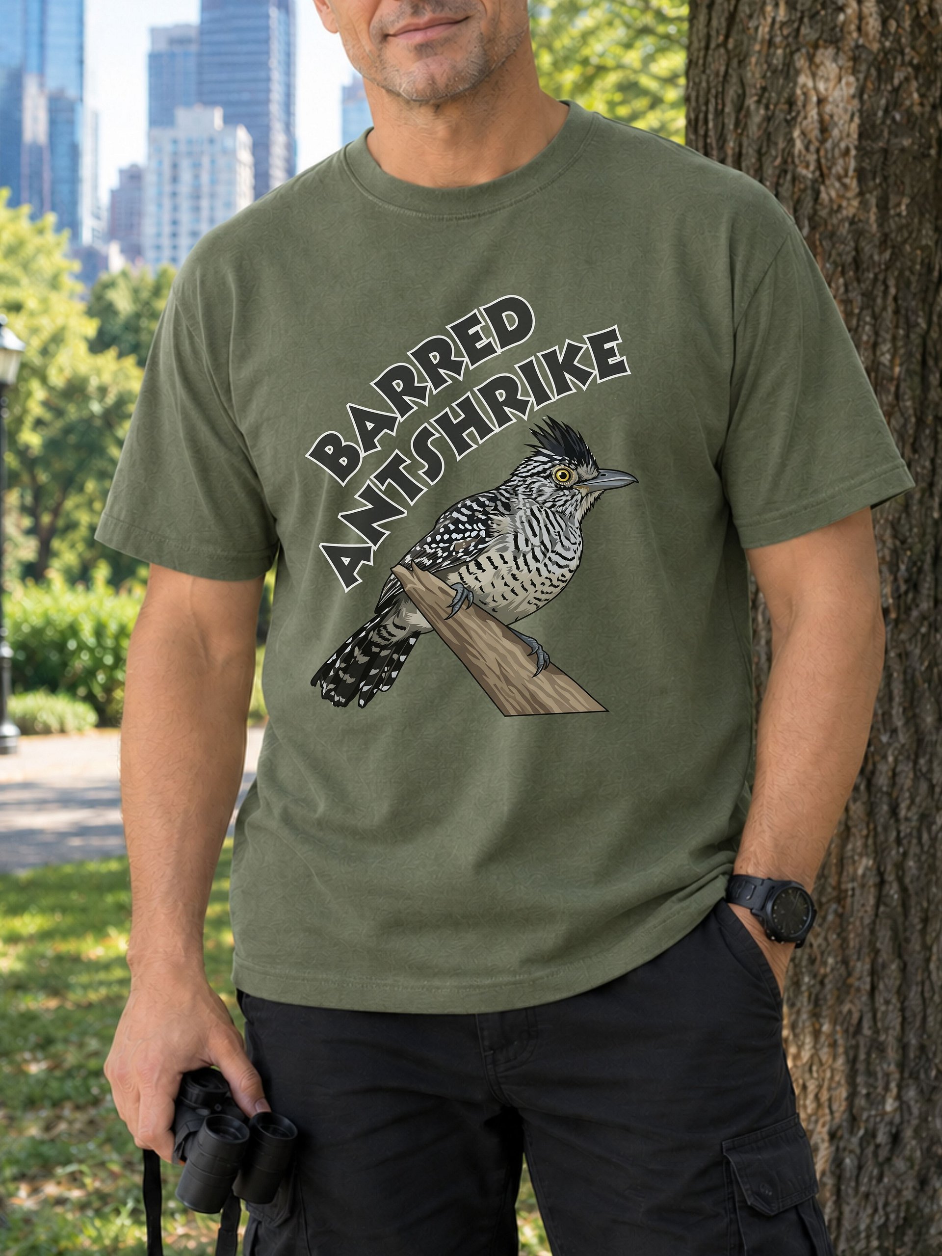 Barred Antshrike T-Shirt – Neotropical Bird Graphic Tee & Birder Gift product image (7)