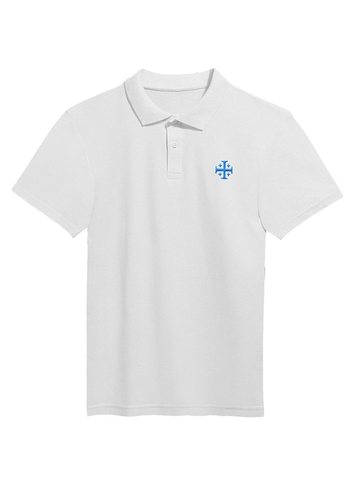 100% Cotton Blue Jerusalem Crusader Cross Polo product image (4)