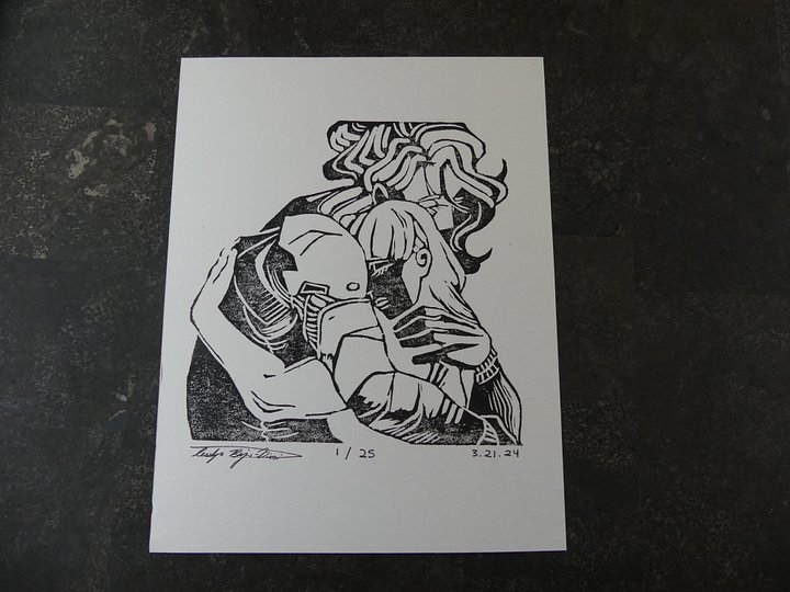 "Embrace", Original Linoleum Print (very limited) product image (2)