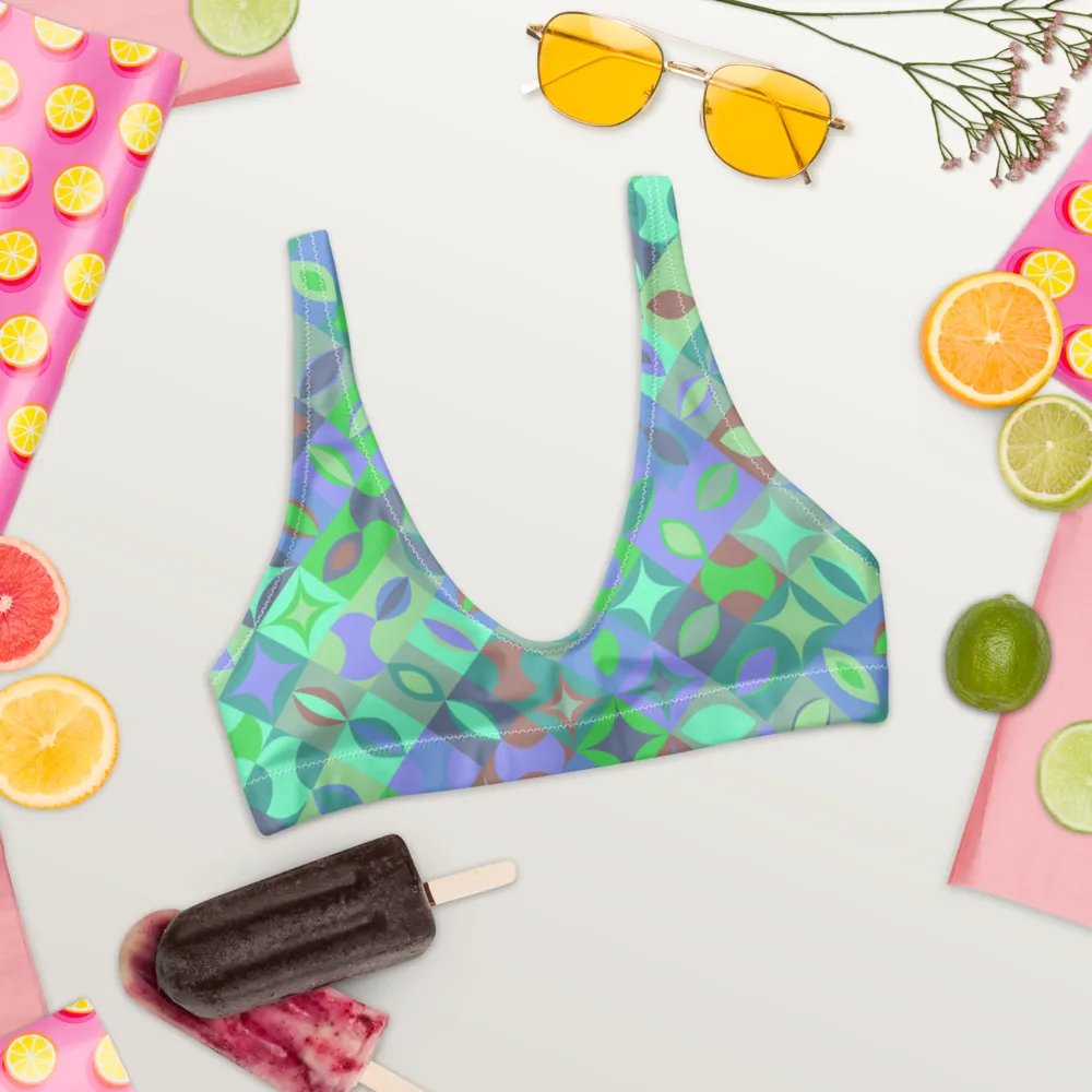 Colorful Vector Patterns Design Padded Bikini Top - v12 product image (6)