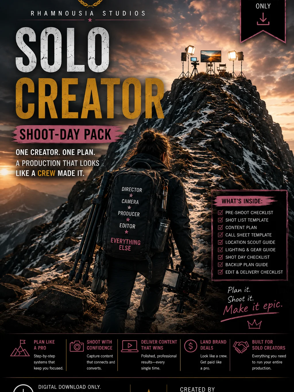 Solo Creator Shoot-Day Pack — Branded Content Production Workbook product image (1)