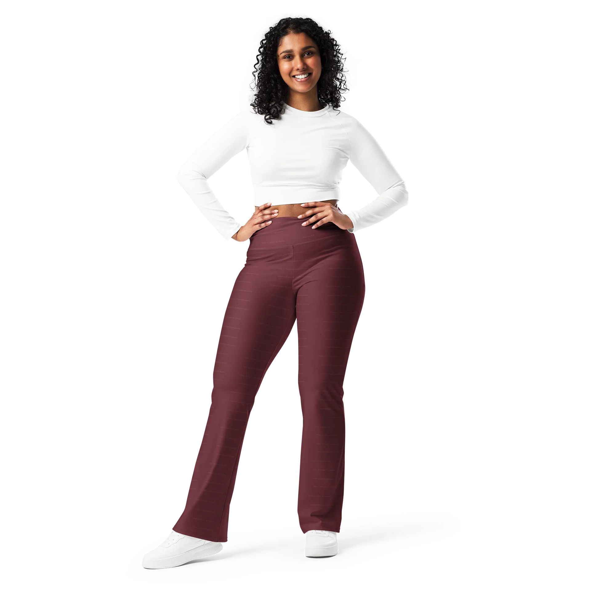 Flare Leggings — Women Who Lift (Burgundy) product image (7)