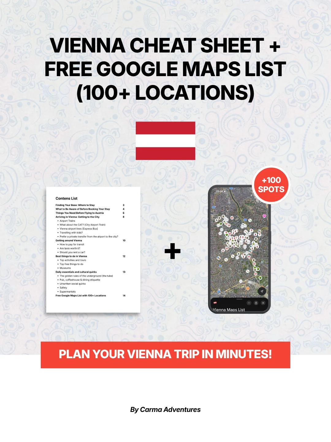 Vienna Cheat Sheet + FREE Google Maps List (100+ LOCATIONS) product image (1)