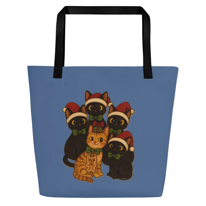 Cat brigade winter Large Tote Bag product image (1)