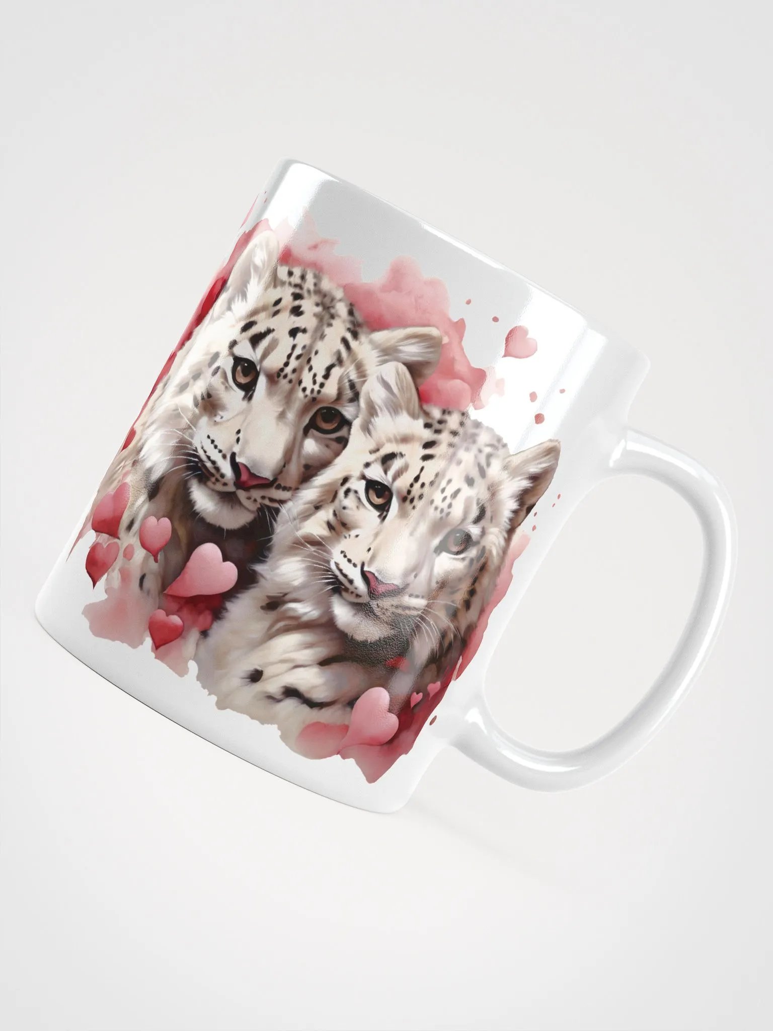 Snuggle Safari Coffee Mugs: Sip in Style with our Adorable Snow Leopards! 🐾💖 product image (8)