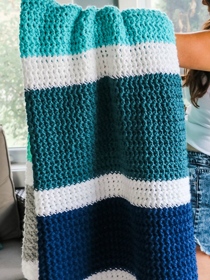Calming Stripes Afghan Crochet Pattern product image (2)