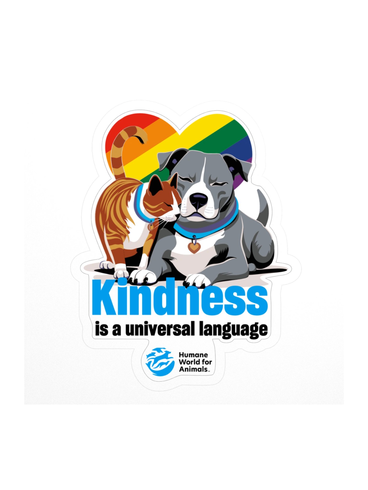 Kindness is a universal language rainbow heart - Sticker product image (2)