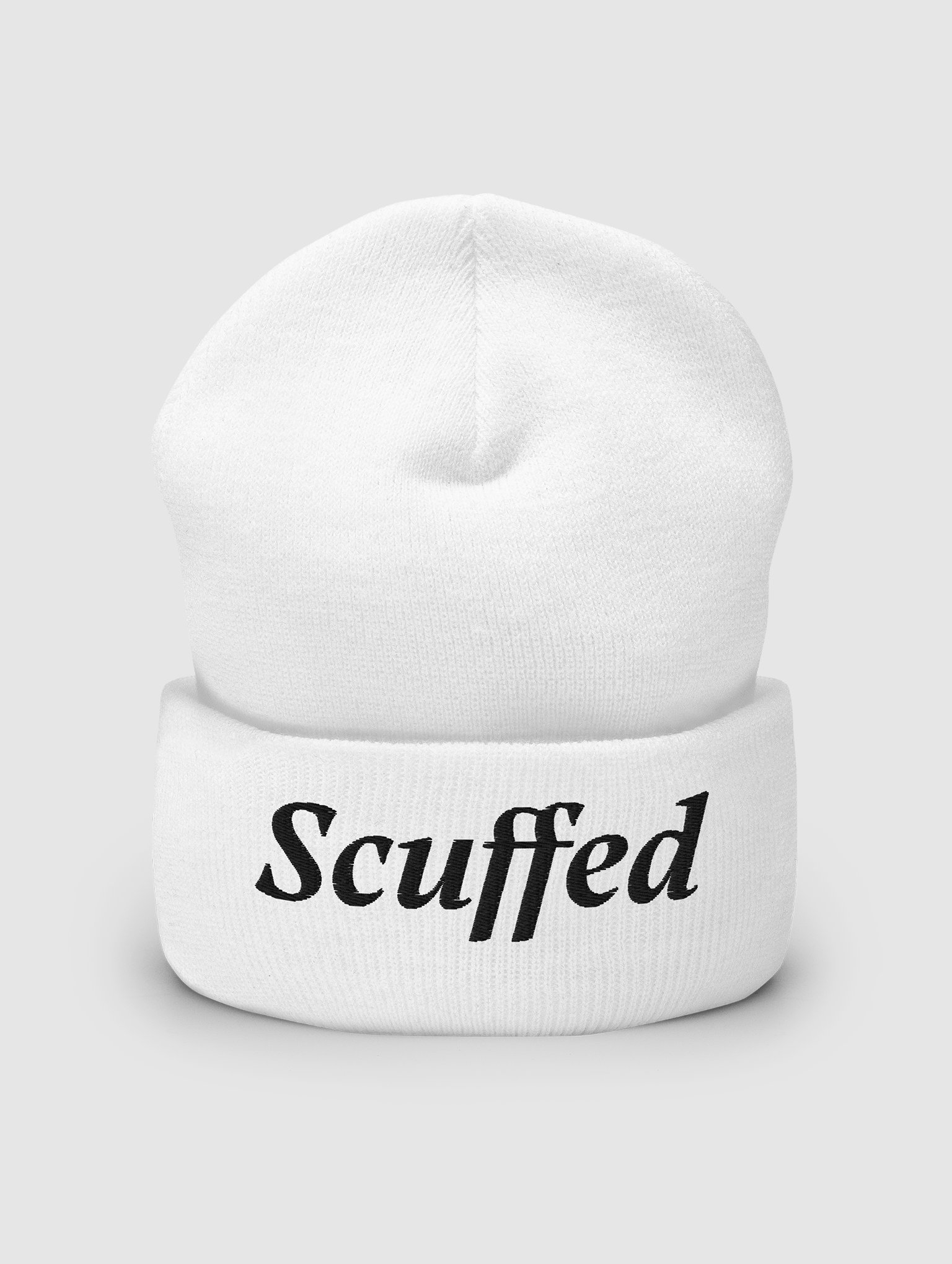 Cuffed and Scuffed Beanie (White) product image (1)