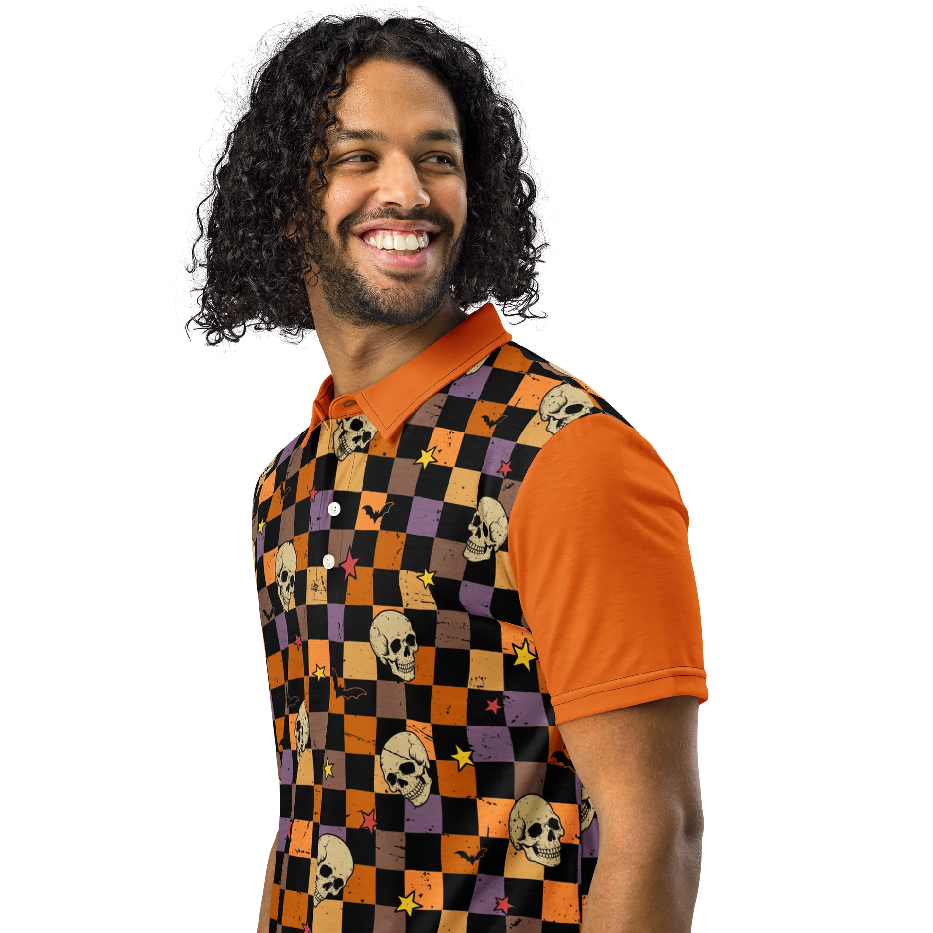 Checkered Skulls Polo Shirt product image (2)