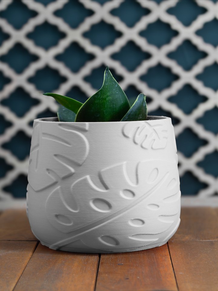 Indoor Plant Pot with Monstera Texture product image (2)