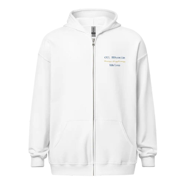 Wicklow/Cill Mhantáin Scholastic style Ogham embroidered Zip Hoodie product image (1)