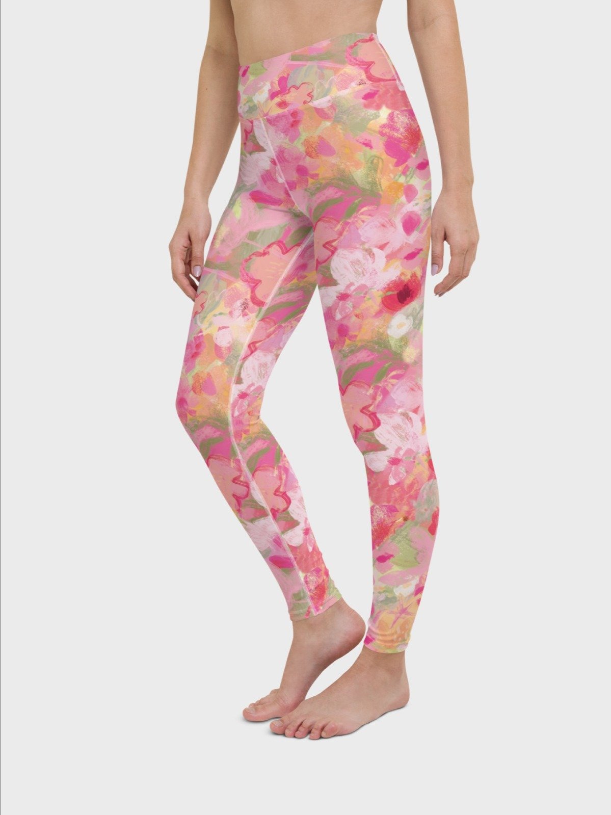 High-Waisted Leggings "Sweet Pastel Florals of Spring" Printed product image (1)