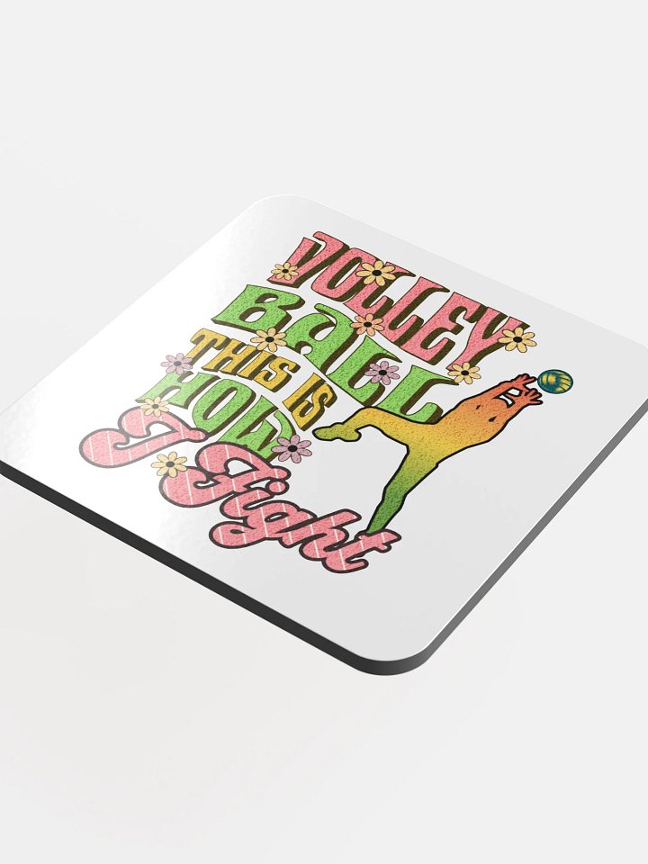 This Is How I Fight Volleyball Cork Coaster product image (1)
