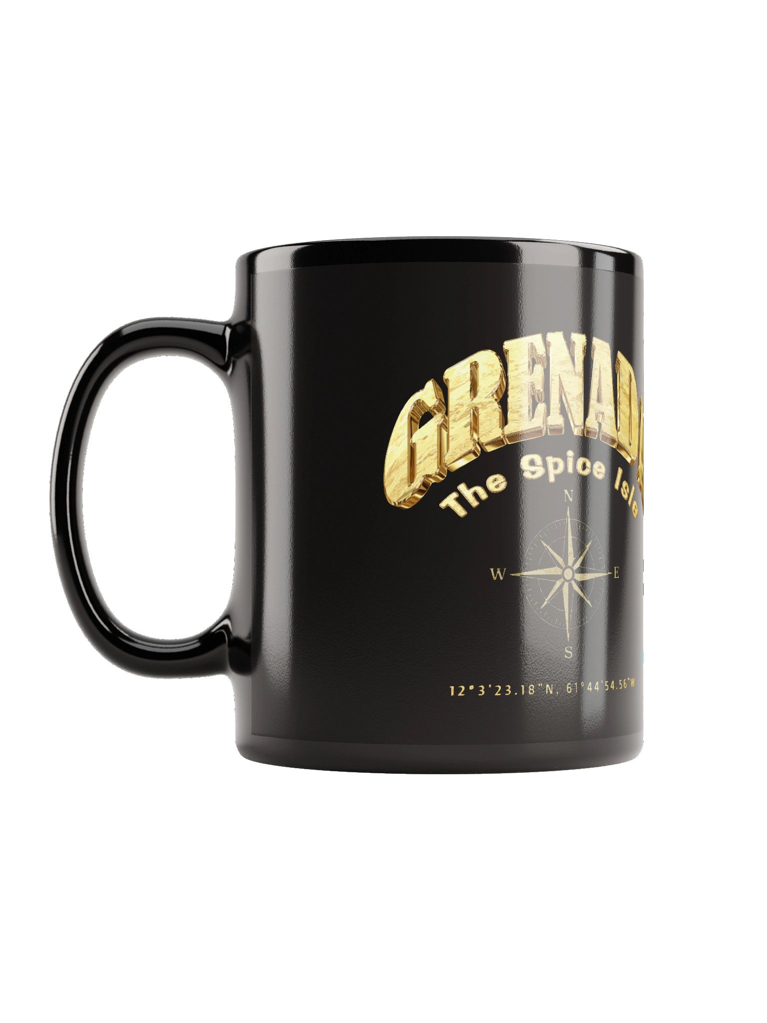 Compass - Grenada - Vintage Gold | Black Glossy Mug product image (4)