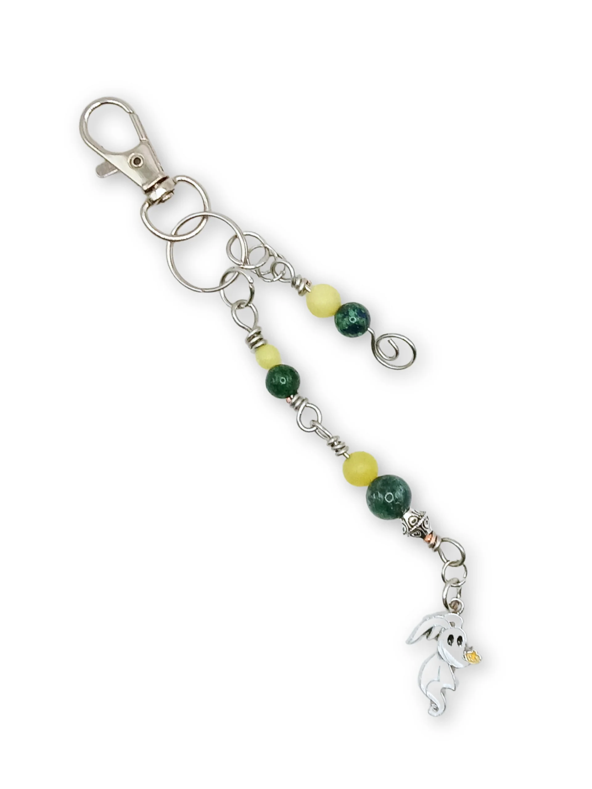 Handmade Bag Charm ft. Ghosty Pup, Halloween & Christmas, Keychain, Purse Accessory product image (1)