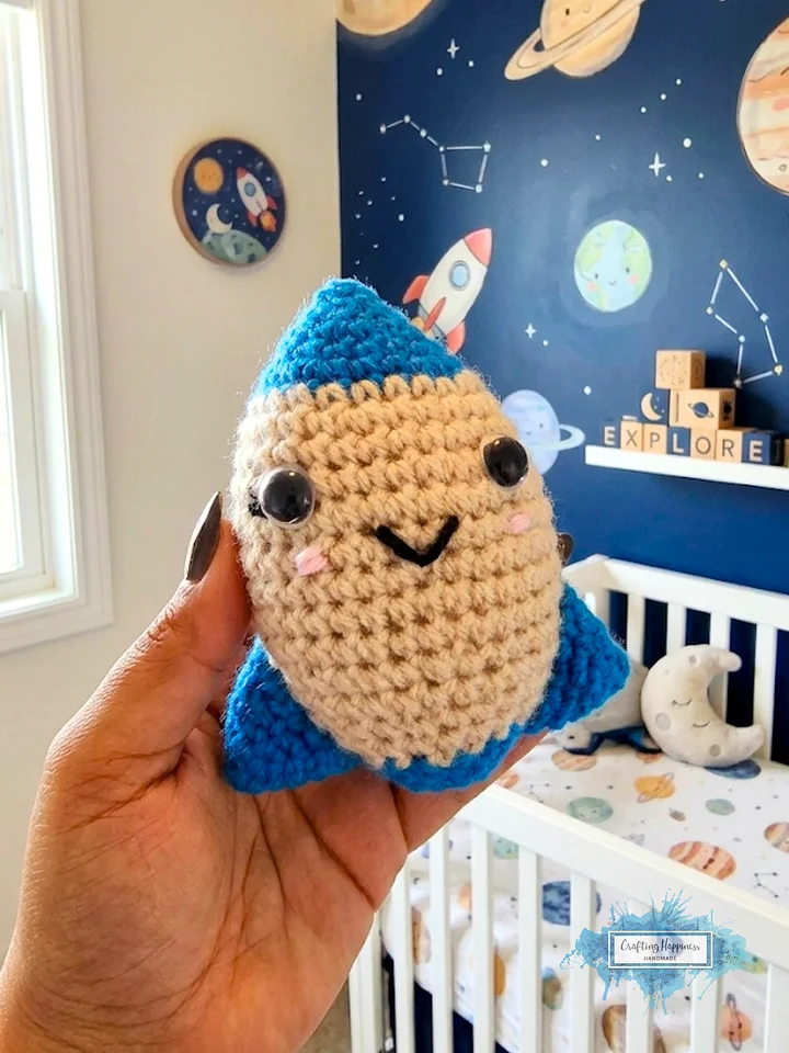 Rocket Plushie Crochet Pattern | Beginner Amigurumi Spaceship Toy, Easy Baby Gift, pdf product image (1)