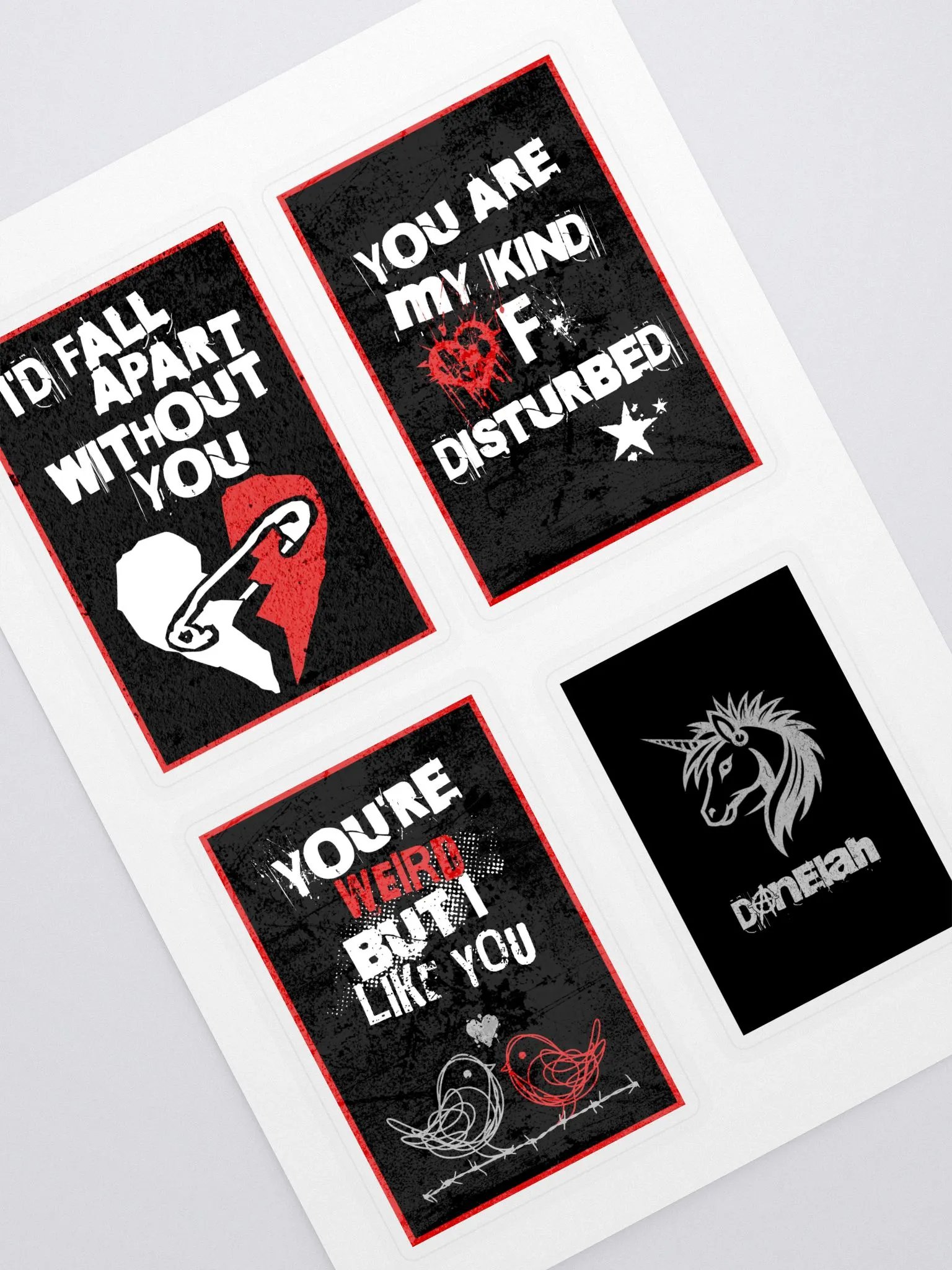 Punk VDay Cards Set 1 Sticker Sheet product image (1)