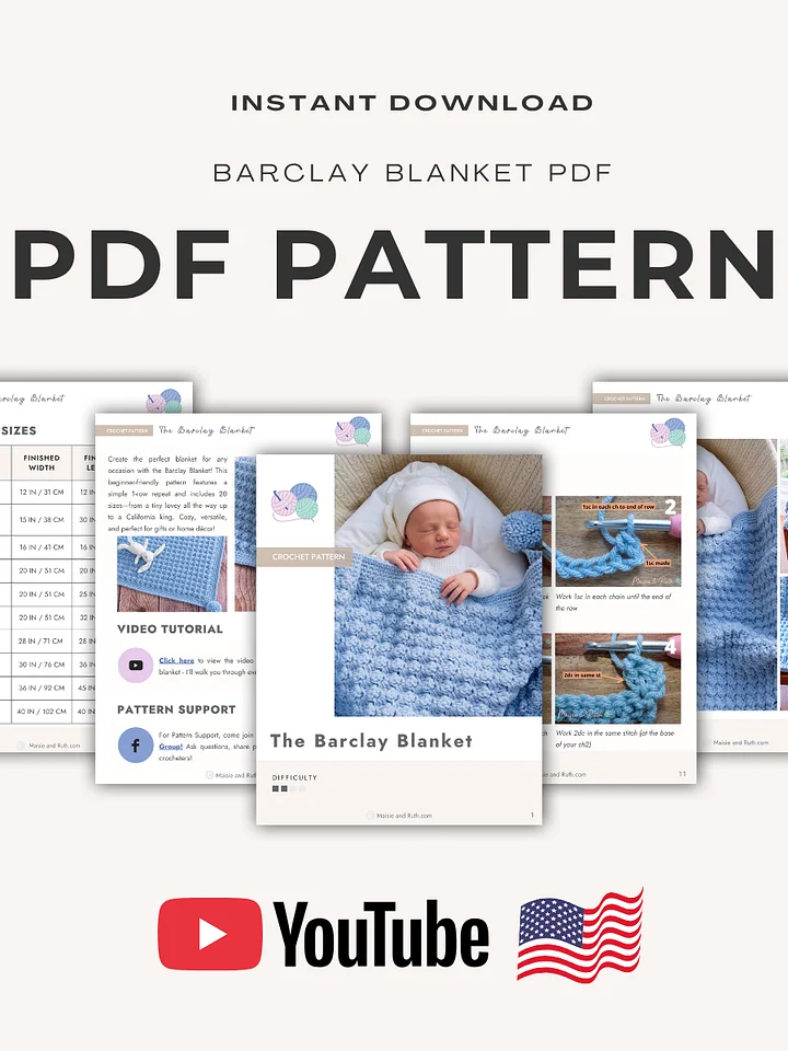 The Barclay Blanket Crochet Pattern product image (2)