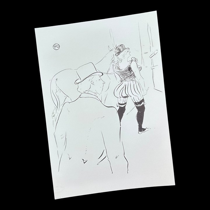 Henri Toulouse-Lautrec "In the Wings of the Folies-Bergere: Mrs. Lona Barrison with her Manager and Husband" Vintage Equestrian Giclee Fine Art Print | 5x7 | The Ribbon Room product image (1)
