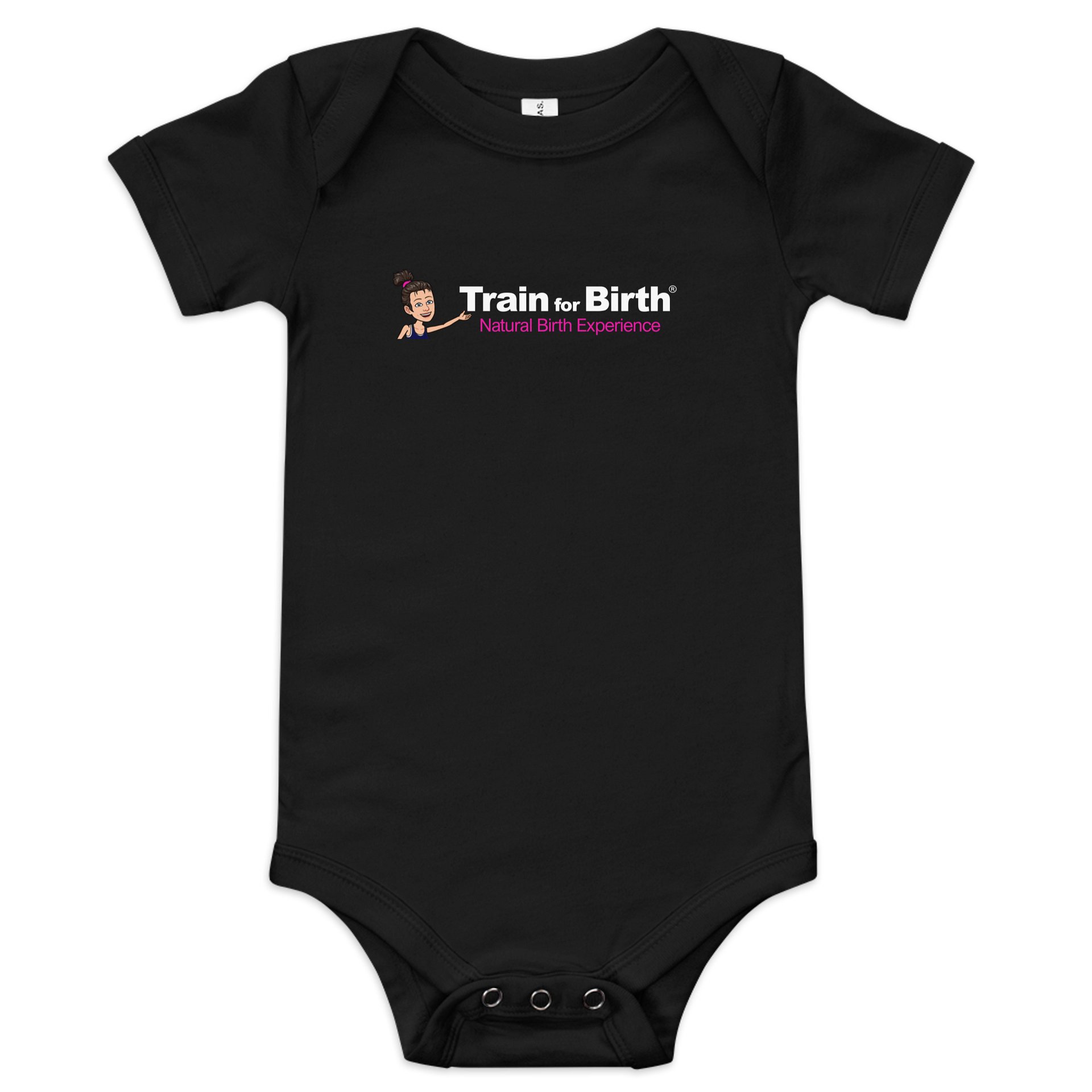 Train for Birth® Bella+Canvas Short Sleeve Black Baby Onesie product image (1)