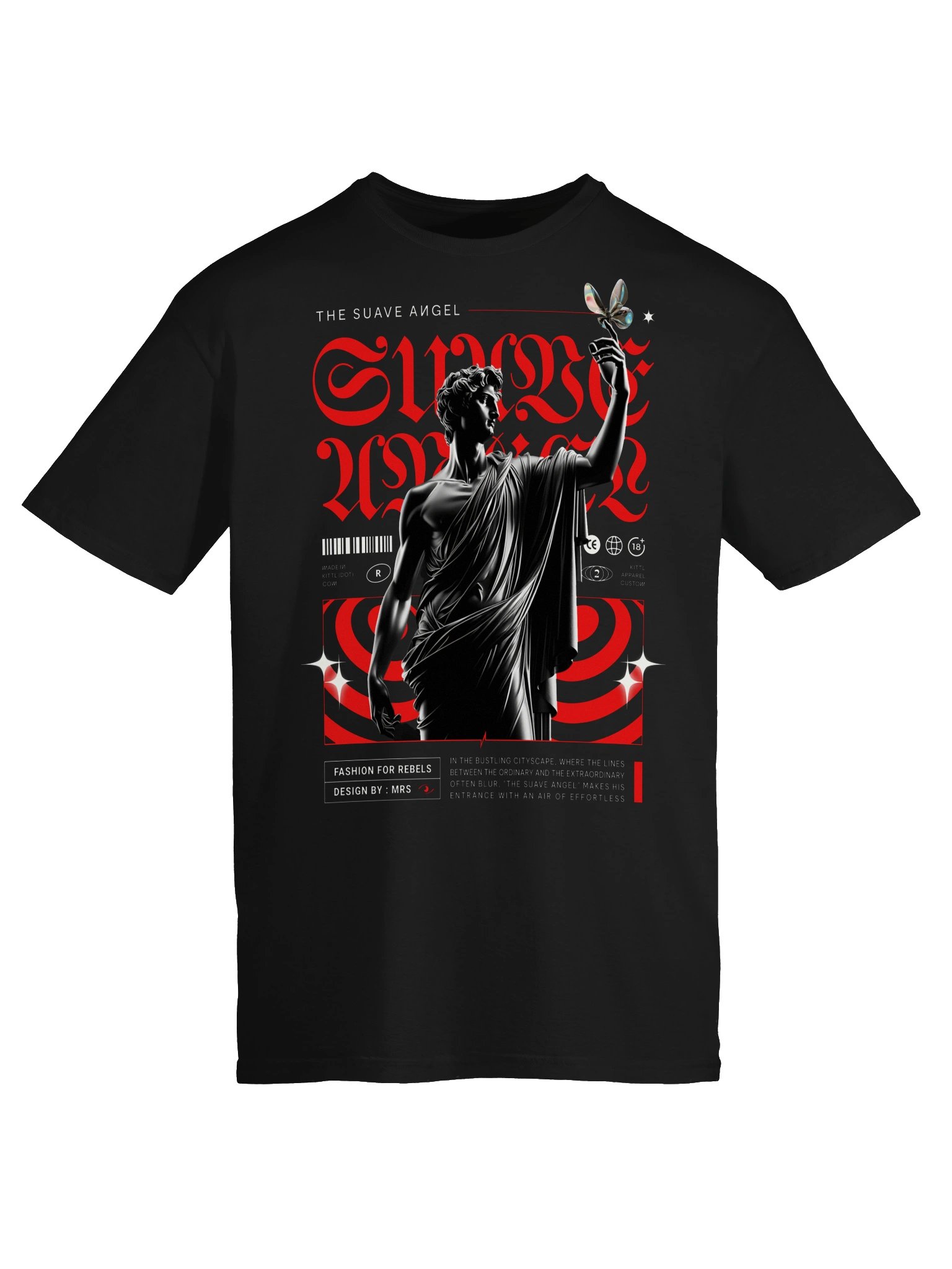 The Suave Angel Statue Graphic Unisex Softstyle T-Shirt product image (4)