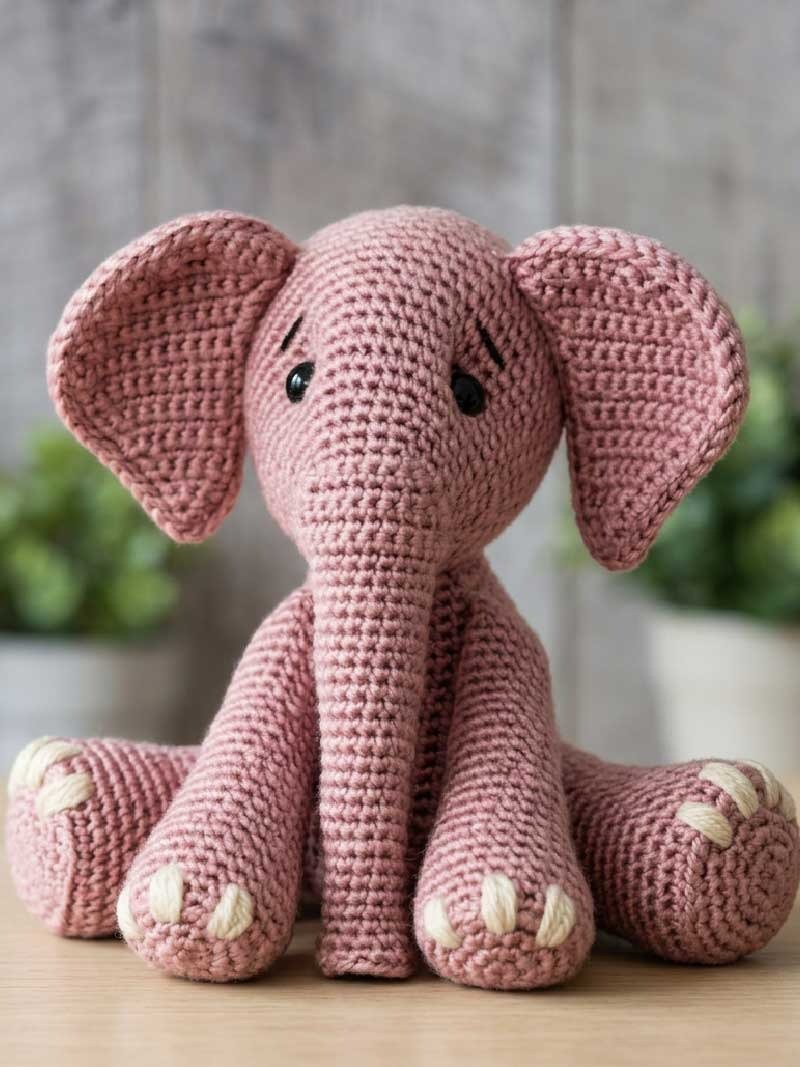 Elephant Amigurumi Crochet Pattern PDF - Easy Low Sew Crochet Animal, Baby Elephant Plush Toy, Amigurumi Crochet Pattern Tutorial product image (3)